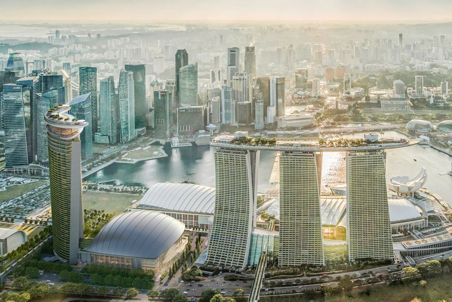 Marina Bay Sands' expansion includes a repositioned luxury hotel tower and 15,000-seat entertainment arena.