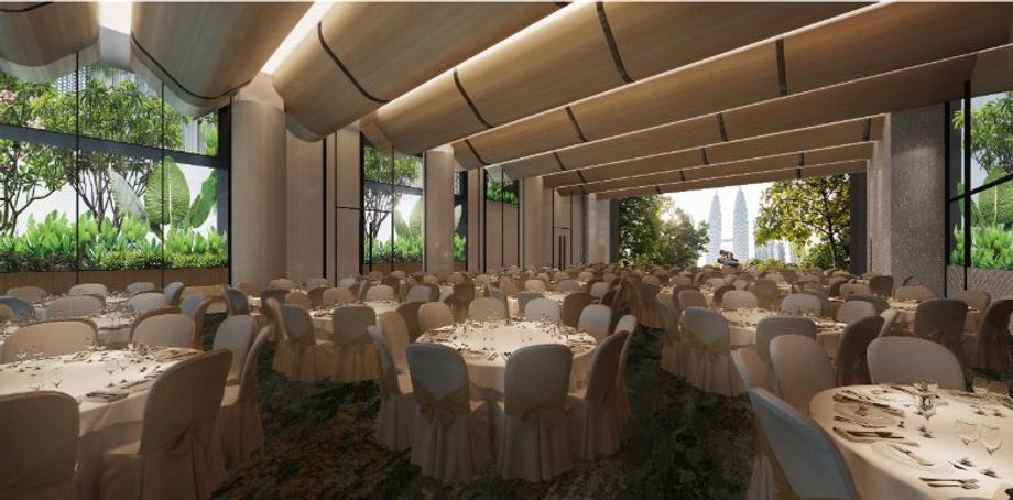 The ballroom on level two, which hosts up to 840 pax.