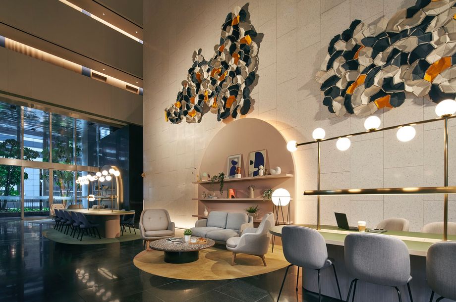 Shared working space at Citadines Raffles Place Singapore.