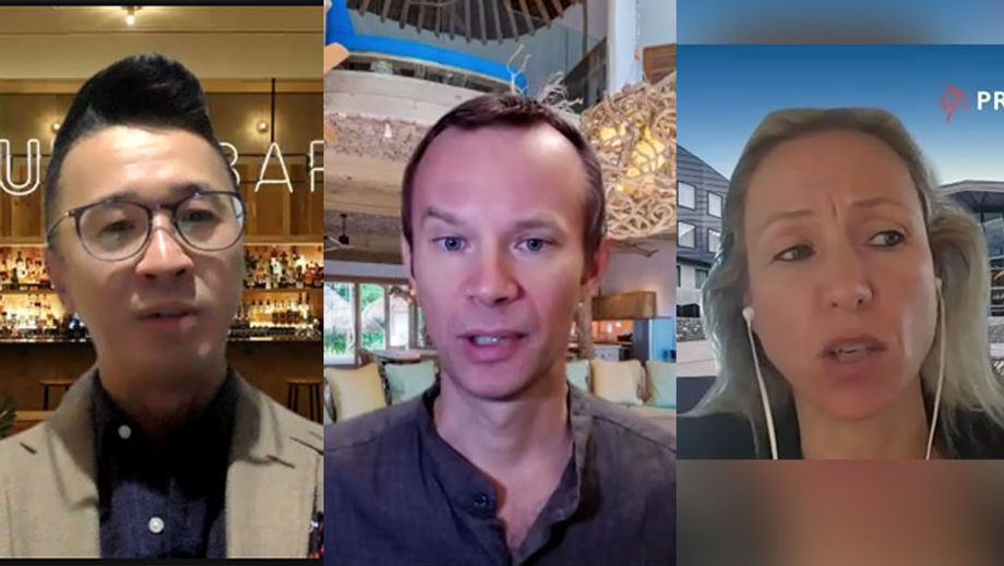 Clint Nagata of BLINK Design Group, Arnfinn Oines of Soneva and Sabine Schaffer of Pro-Invest Group shared insights on sustainability.