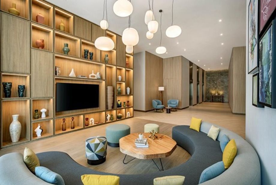 The lobby of the new Hilton Garden Inn Dubai Business Bay.