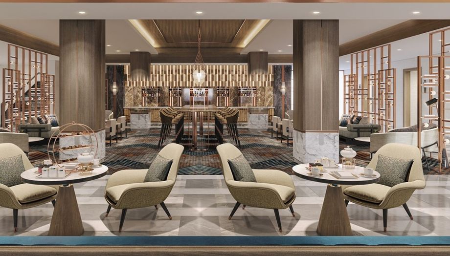 Lobby lounge and bar at the new Hamamatsu Marriott Hotel.