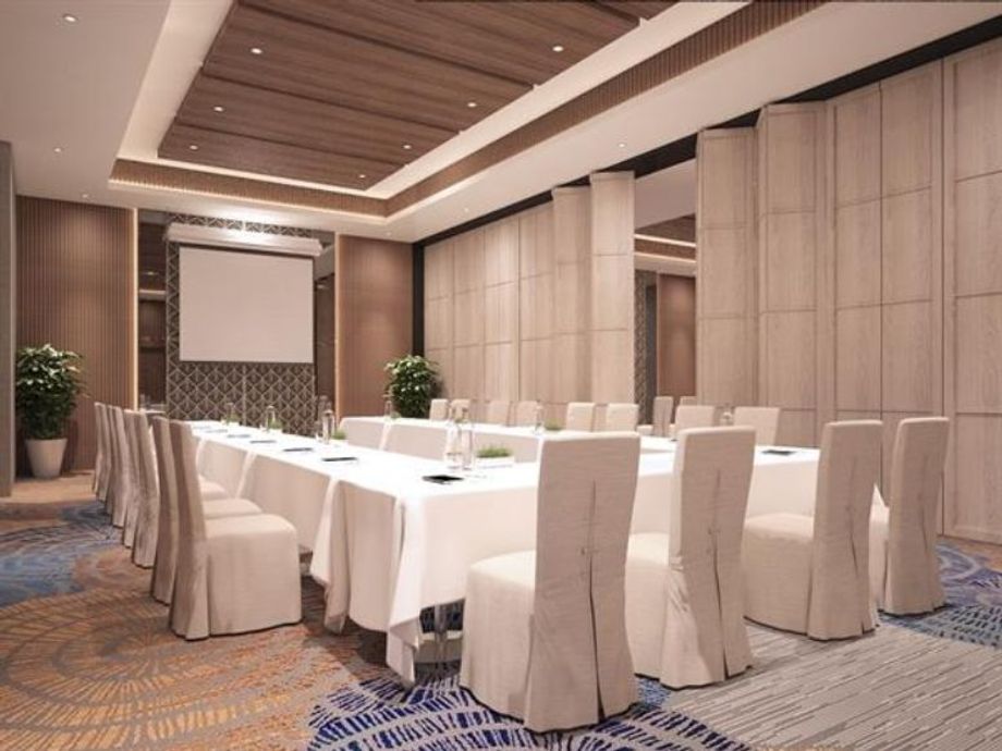 The new hotel offers 102 rooms and event spaces for business guests.