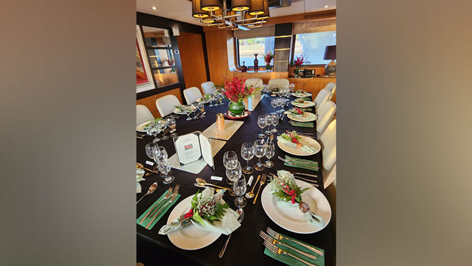 Star of the Seas' dining area can seat up to 16 people.