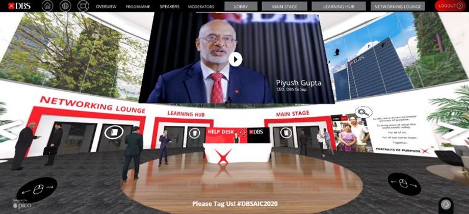 An immersive online platform was created for the event, and DBS Group CEO, Piyush Gupta, interviewed former US vice president Al Gore.