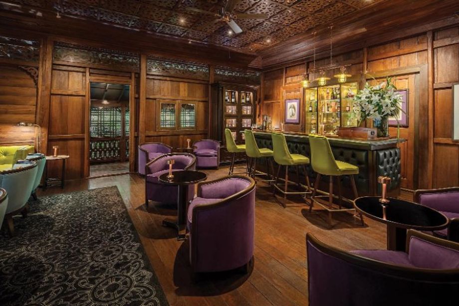 Teak architecture pays homage to the building's rich heritage. Pictured: Jack Bains Bar pays homage to the building's colonial history