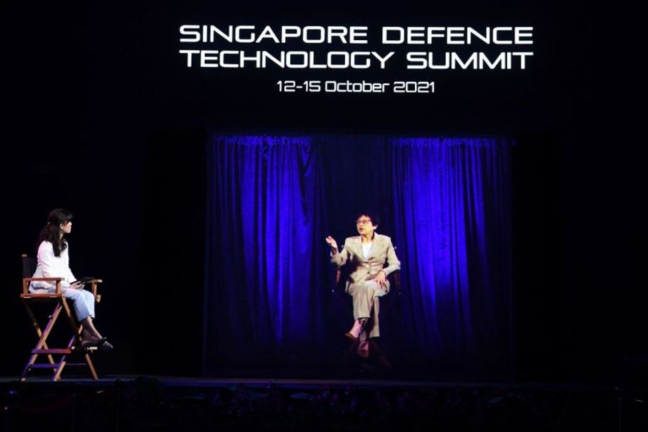 Using Holographic Telepresence technology to beam a speaker as a live hologram into the recently concluded Singapore Defence Technology Summit 2021.