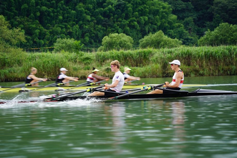 The German and Swiss national rowers trained on the gently sloping Maruyama River in Kinosaki.
