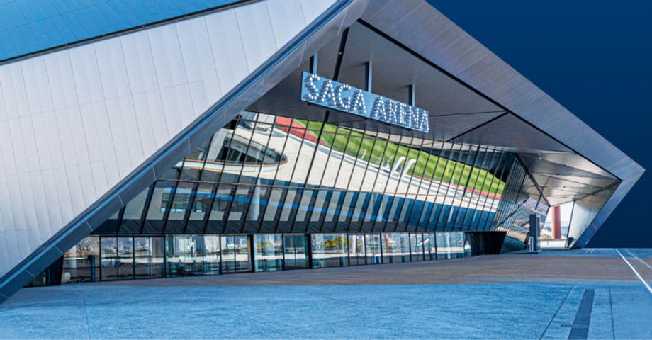 The Saga Arena is a 15-minute walk from JR Saga Station.