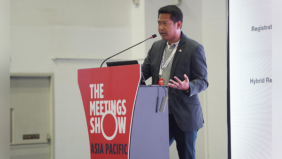 Johannes Mabulay, head of onsite at Gevme, speaking during The Meetings Show Asia Pacific.