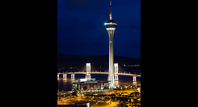 The 338-metre Macau Tower & Convention Centre comprises both exhibition and theatre spaces.