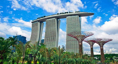 Marina Bay Sands view from Gardens by the Bay.