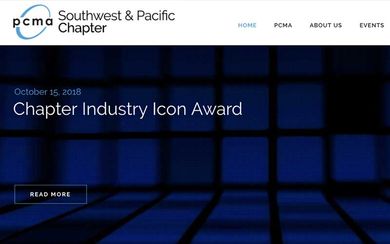 Screenshot of the PCMA 2018 Industry Icon Awards landing page.