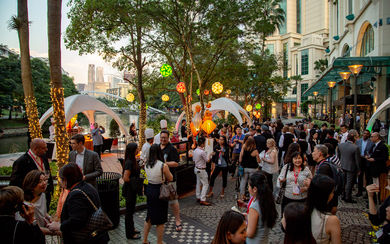 The promenade behind the Grand Copthorne Waterfront Hotel Singapore, where the closing reception was held.