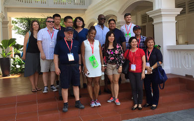ABM buyers taking a group shot at the exact spot where US President Donald Trump and North Korean Leader Kim Jong-un met for the very first time in June 2018.