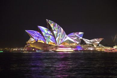 Sydney Opera lights up as part of Vivid Sydney.