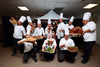 The various chefs with some of the delectable Ramadan dishes from the MITEC kitchens.