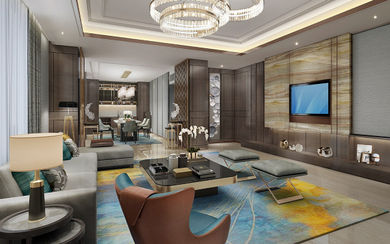 The Suite Living Room at Hilton Hangzhou Xioshan.