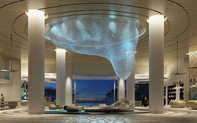 The hotel lobby at Renaissance Pattaya Resort & Spa.