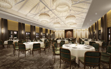 Revelry Hall at The Outpost Hotel can seat 200 guests.