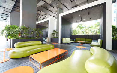 Private cabanas at Studio M inspire creative breakout sessions in a casual environment.