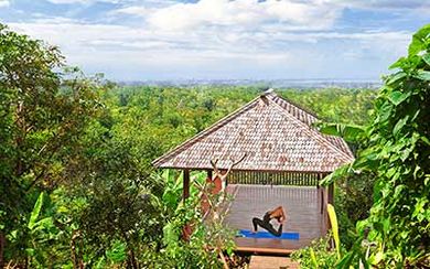 Yoga on the hills.