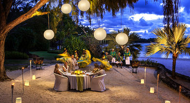 Beach dinner at The Residence Mauritius.