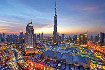 city of Dubai night sky