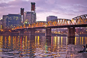 Portland cityscape river