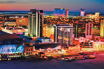 Atlantic City boardwalk night stock