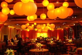 Decorated event space at New York City's Chelsea Piers