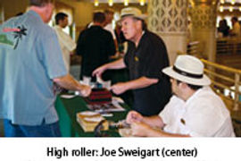 High roller Joe Sweigart demonstrates cigarmaking