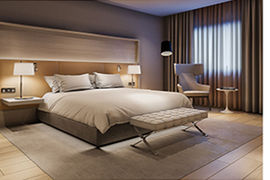 A redesigned Radisson guest room