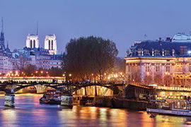Paris night bridge