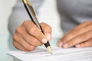 signing contract stock art