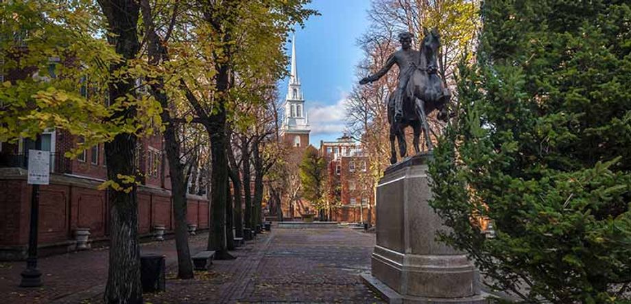 Paul Revere Statue on the Boston Freedom Trail