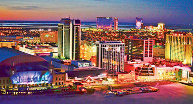 Atlantic City night shore