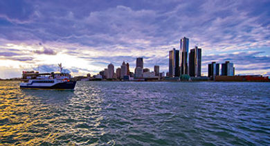 Michigan Great Lakes city skyline
