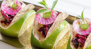 wolfgang-puck-taro-root-tacos