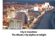 Atlantic City skyline at twlight