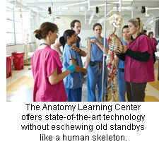 The Anatomy Learning Center offers state-of-the-art technology without eschewing old standbys like a human skeleton.