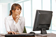Woman at a computer