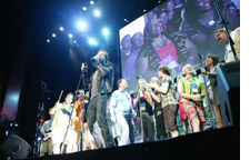 Singers on stage during an event