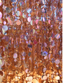 Curtain of gold discs