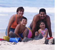 Family on a beach