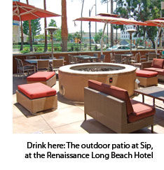 The outdoor patio at Sip
