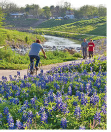 Bike paths at the San Antonio River