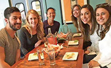DoubleDutch employees enjoy
a team-building Random Lunch.