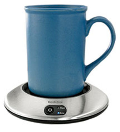 Great for keeping that cup of joe at
a drinkable temp, the Brookstone Beverage
Warmer is a quintessential "hot" idea.