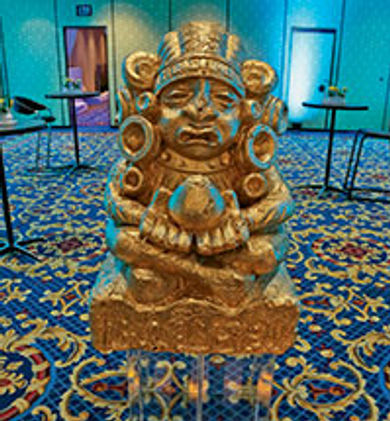 This statue watched over
IMEX America's meditation room.